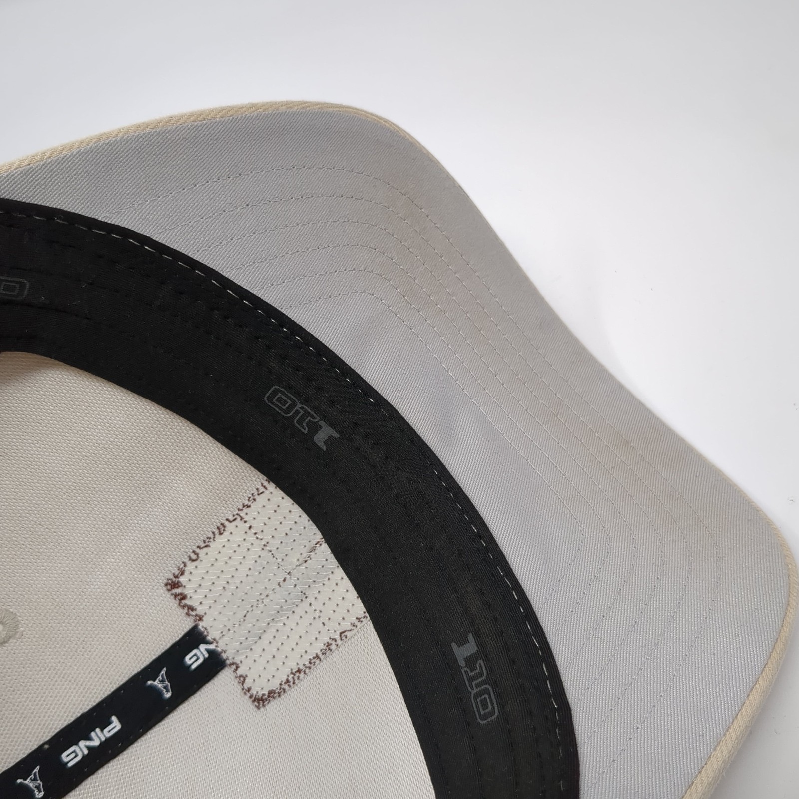 Ping Leather Patch Snapback Hat Beige One Size Ad… - image 8