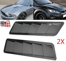 2x Universal Car Hood Vent Louver Scoop Cover Air Flow Intake Cooling Panel Trim