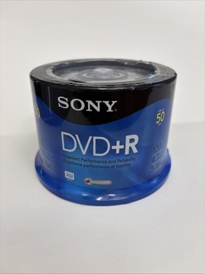 Sony DVD+R 50 Pack 4.7 GB 120 Min Blank Media Disc 1x-16x Brand New Sealed