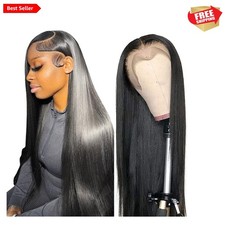 13x6 Straight Lace Front Wigs Human Hair 200 Density HD Transparent Lace Fron...