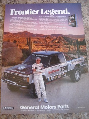 Frontier Legend Jerry McDONALD AND TEAM MACPHERSON GM GOO 1987 ADVERT A4 FILE 52