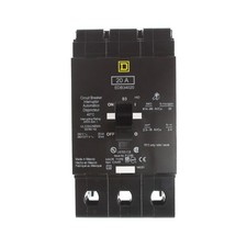 SQUARE D EDB34020 CIRCUIT BREAKER, EDB, 3-POLE, 20-AMP, 480Y/277V