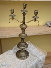 Vintage Ornate Gold Color 3 Arm Metal Candleholder Candelabra -22" H — photo 7