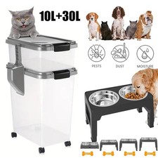 11 30 Lbs Dog Food Storage Container - Collapsible Dog Food Container w/ Wheels