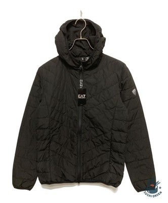 EA7 Premium Shield Packable Hooded Down Jacket Size: M Black Men 8NPB14 PNE1Z