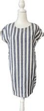 Madewell Dress Womens XS Extra Small White Navy Stripe Chic Casual Summer Cotton
