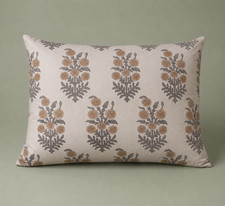 Handmade Buckwheat Pillow Neutral Floral Cotton Cover 3 Sizes