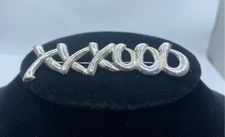 .925 Sterling Silver Hugs , Kisses X's & O's Brooch 5.2g
