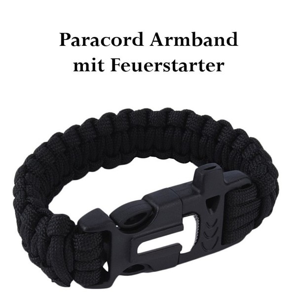 Neu Survival Paracord Armband Feuerstarter FüR Camping Outdoor Bushcrafting New-image