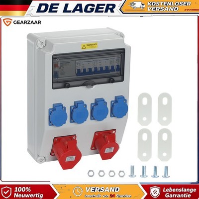 Stromverteilerkasten Baustromkasten Tragbar mit FI&LS Schalter CEE 16A 32A 230V