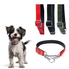 Wagably Reflective Martingale Dog Collar - Stainless Steel Chain Small, Black