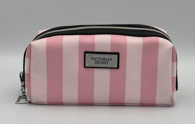 Victoria s Secret Y2K Design Pink Stripe Makeup Brush Cosmetic Pencil Case Bag