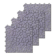 Pack Of 4 Grey Garden Deck Tile Slabs Mesh Garden Lawn Path Pavement Slabs