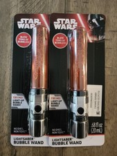Little Kids Star Wars Lightsaber Bubble Wand, Light-Up, 0.68 fl oz 20 mL