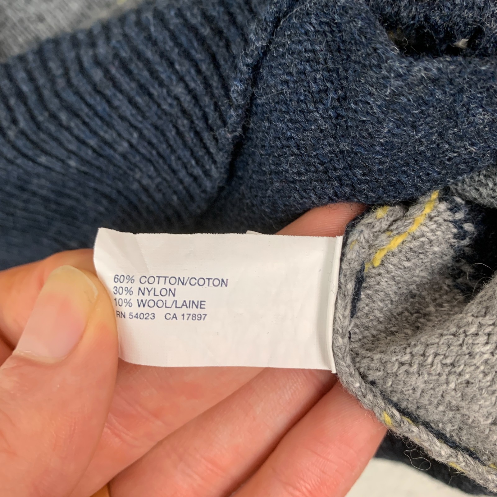 GAP Blue Argyle Patterned Full Zip Knitted Cardig… - image 7