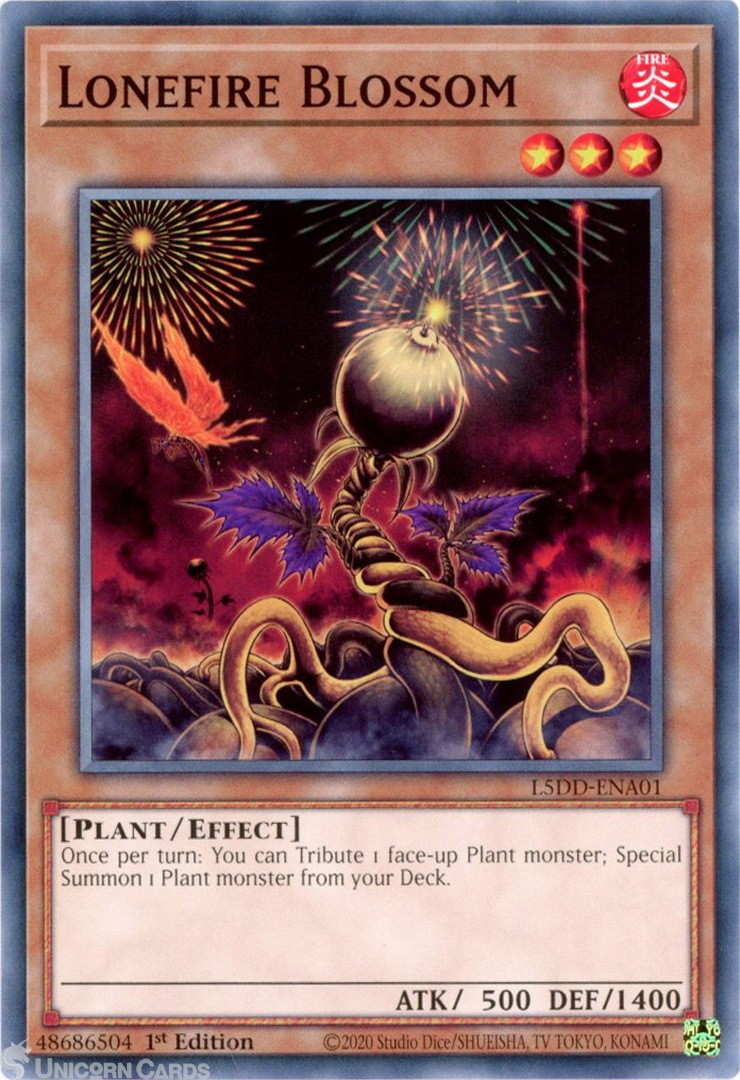 L5DD-ENA01 Lonefire Blossom : Common 1st Edition Mint YuGiOh Card