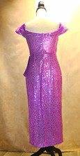 Damen Abendkleid lila Pailletten Herz-Ausschn...
