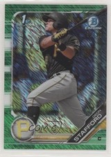 2019 Bowman Chrome Prospects Green Shimmer Refractor /99 Deon Stafford ls5