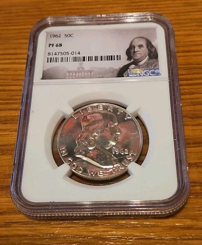 Silver 1962 PF68 Franklin Half Dollar NGC 50C P Mint