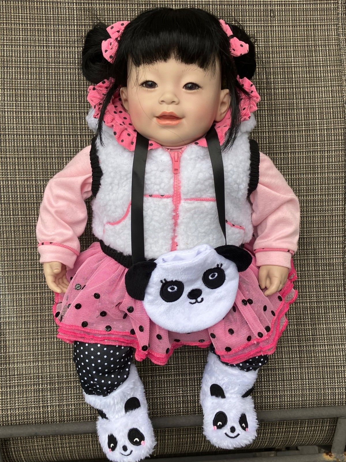 Adora Name Your Own Baby 19" Asian Doll in Panda Outfit +2nd