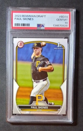 Paul Skenes 2023 1st Bowman PSA 10 Pittsburgh Pirates Pre Rookie Card