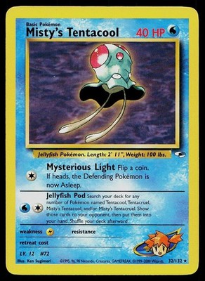 Pokemon Card Gym Heroes Misty's Tentacool 32/132 Unlimited Rare