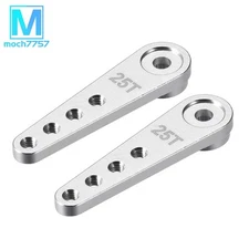 2PCS Aluminum 25T Servo Horn for Futaba Savox RC Model Car Boat - Silver Tone