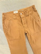 Pilcro Anthropologie Cargo Pants Women Sz 25 Small Stretch Raw Hem Straight Leg