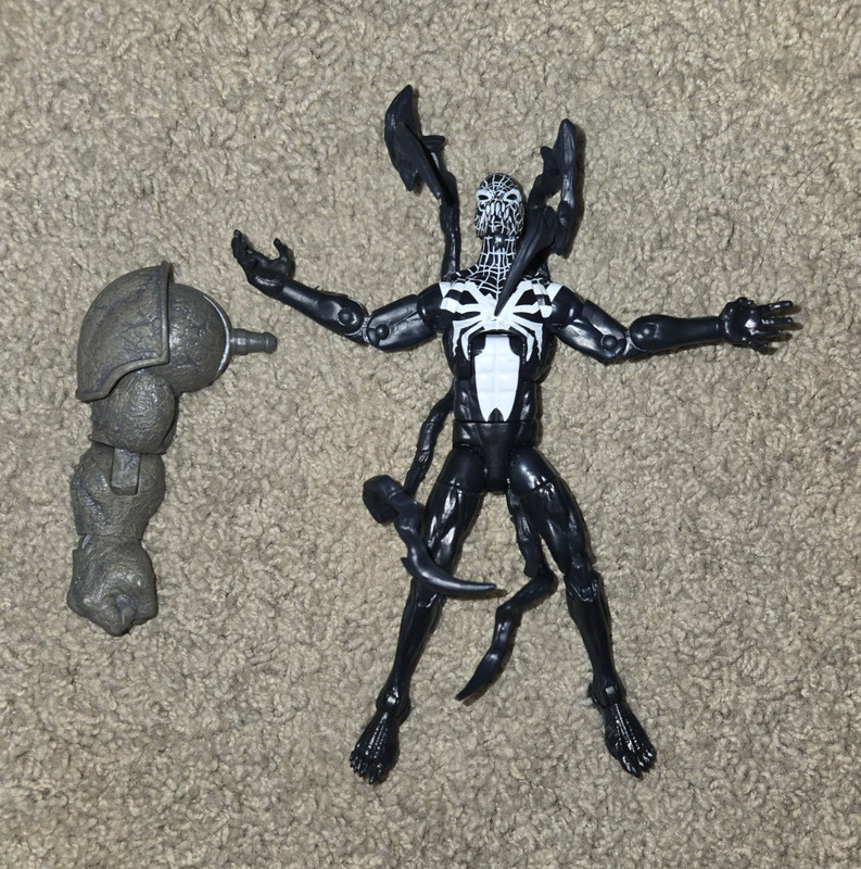 Spider-Man Black Suit Action Figure Parts Lot w/ Symbiote Tendrils, 5pc