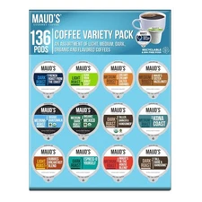 Gourmet Coffee Pod Variety Pack: 136 Medium Roast Assorted Flavors for Keurig