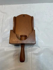 Vintage Rustic Country Style Wood Wall Shelf Heart Candle Holder Primitive 10.5"