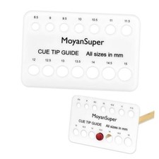 Cue Tip Gauge for Billiards, Measures 8.5mm 15mm Plastic Cue Tip Sizer White