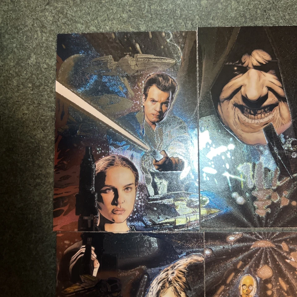 2009 Star Wars Galaxy Series Four Etched Foil Chase Card Set 1-6 Topps - Image 2 of 4