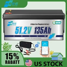 48V 135Ah LiFePO4 Lithium Battery 200A BMS 10240W for Trolling Motor Golf Cart