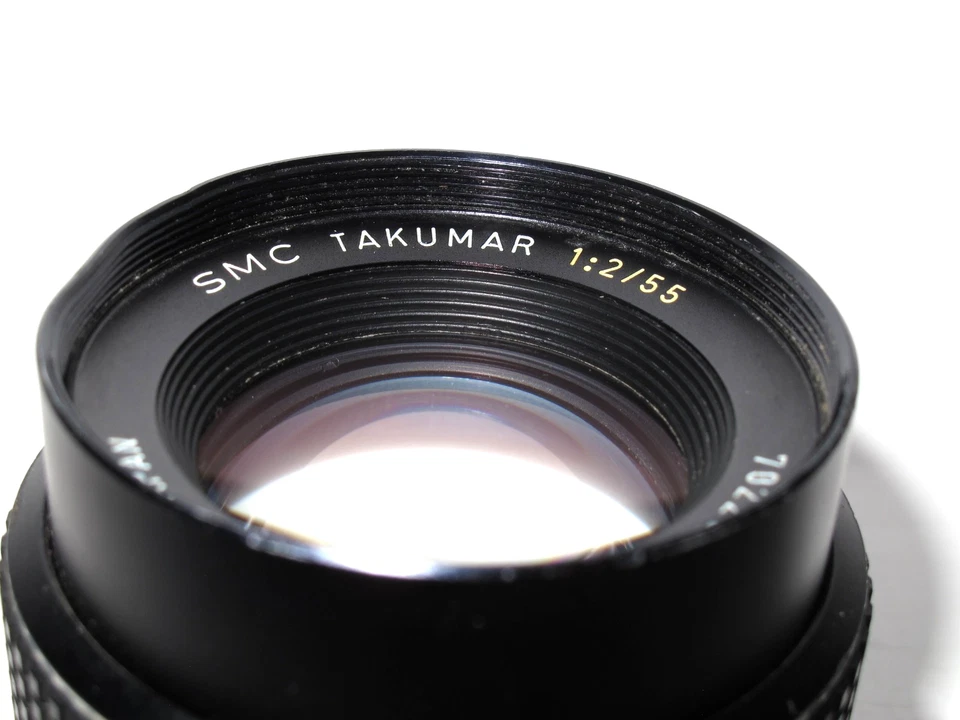Lente principal estándar M42 montaje con tornillo Pentax SMC Takumar 55 mm f2 de colección - vidrio limpio Foto 2 de 4