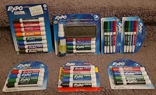 EXPO Set of 33 Dry Erase Markers Chisel  Fine Tip w/ Cleaner Spray  Eraser