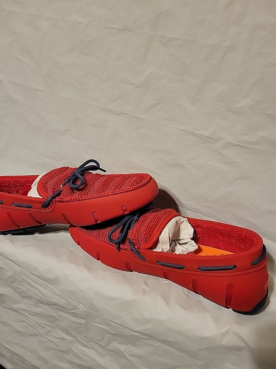 SWIMS Mens Size 8 Red Ensign Blue Slip On Terry Knit Loafers  display picture 1