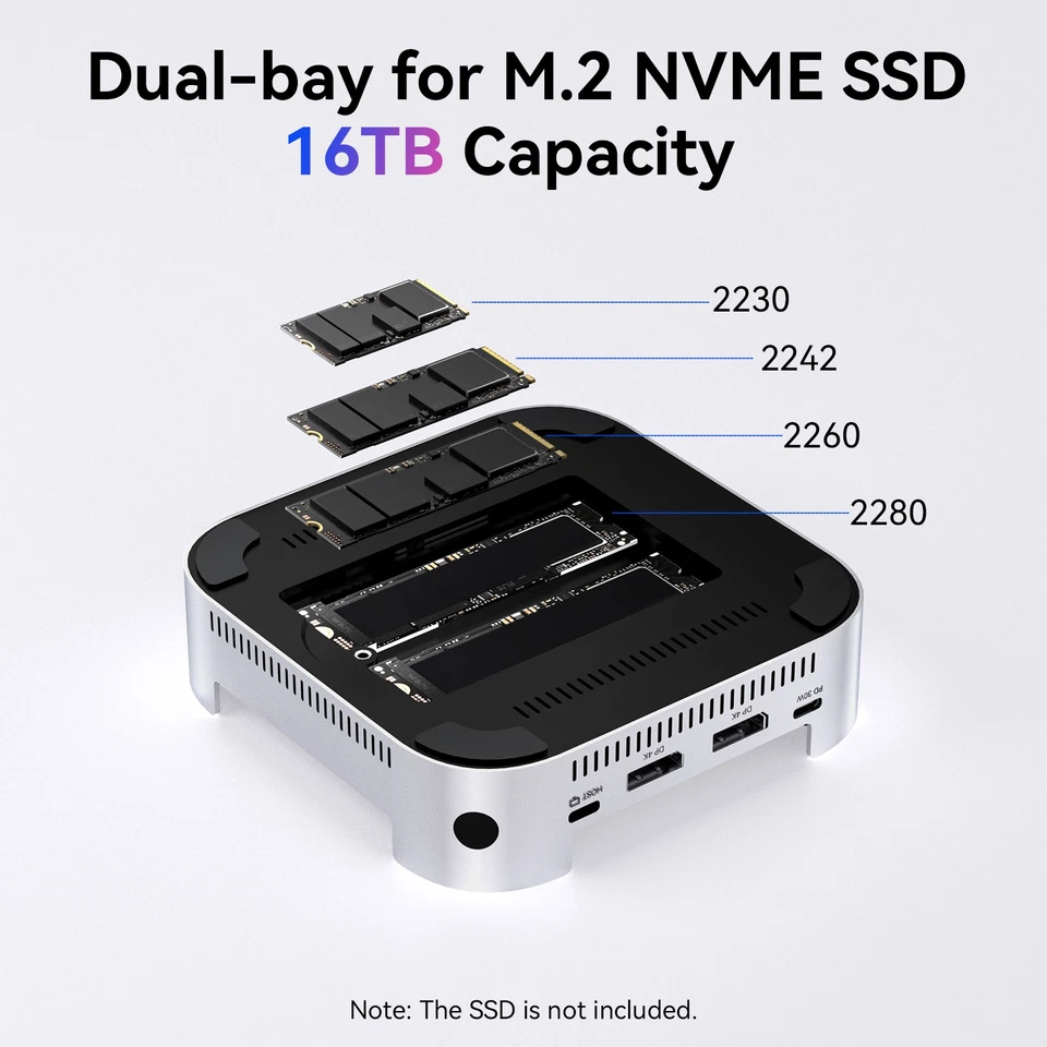 ACASIS M4 Mac Mini Dock 8-in-1 with Dual NVMe SSD & 40Gbps Hub Workstation - Image 3 of 4