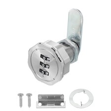 1 "Kombinationsschloss f&uuml;r Schr&auml;nke, Nockenschloss, Zylinderschloss, Silber