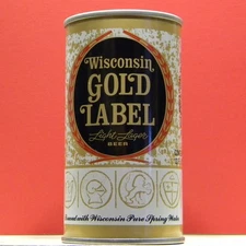 Wisconsin Gold Label Beer A/F Can (Enamel Version) Huber Monroe Wisconsin 81 1+