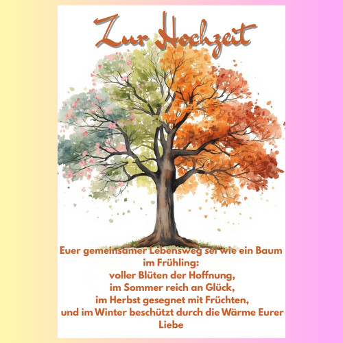 Hochzeitskarte mit Spruch zur Ehe Glückwunschkarte Hochzeit Karte Grußkarte