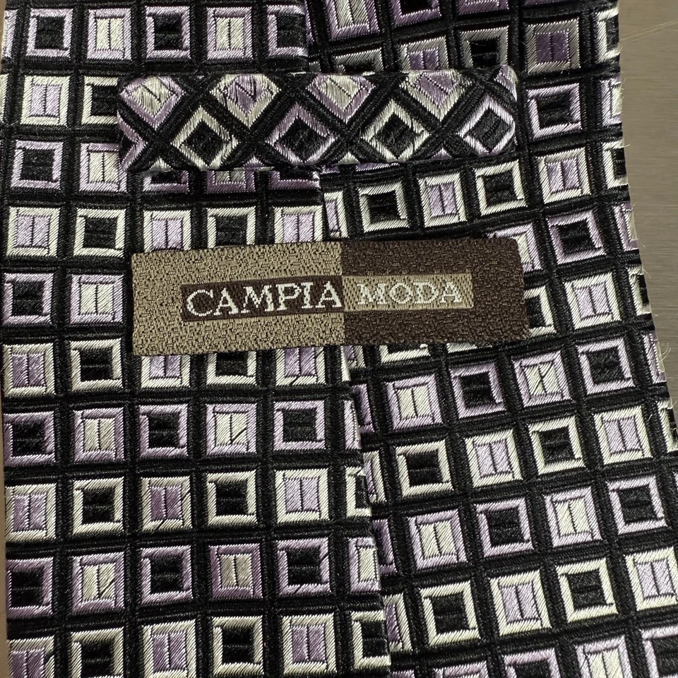 Corbata Campia Moda Para Hombre Multicolor Seda Geométrica Diseñador Ajustable Clásica Foto 2 de 4