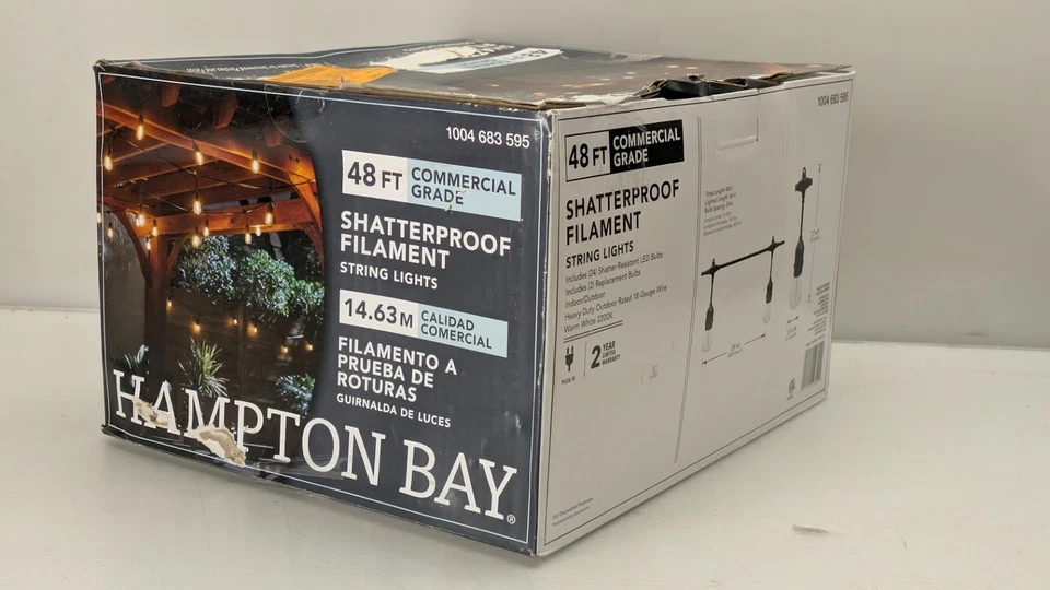 Hampton Bay 24-Light 48 ft. Indoor/Outdoor String Light with S14 Single Filament - Image 2 of 4