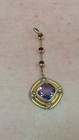 Edwardian Lavalier Pendant Yellow Gold Filled? Purple Stone And Seed Pearls — photo 3