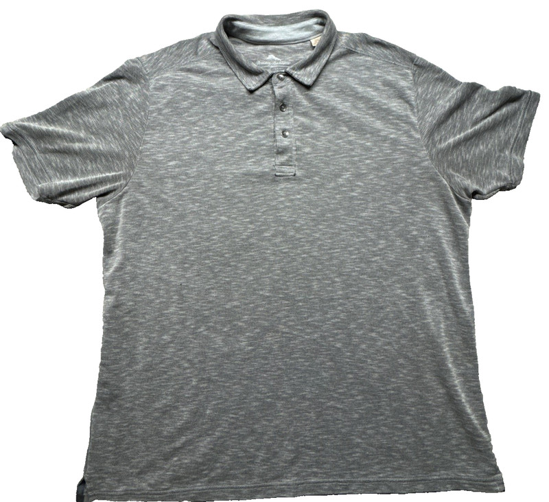 Tommy Bahama Men’s Short Sleeve Polo Shirt Heather Grey X-Large