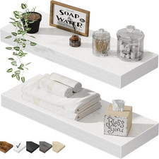 Bathroom Floating Shelves for Wall - 15.7" Wall Mounted Shelf over Toilet Farmho