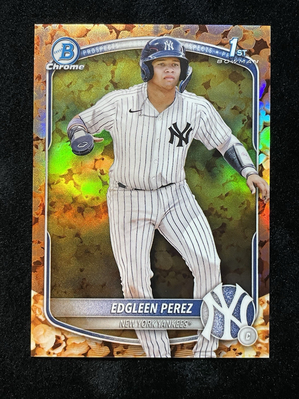 2025 Bowman - Chrome Prospects Edgleen Perez #BCP-80 Popcorn Refractor (RC)