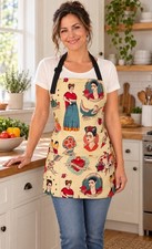 APRON, Frida eversible apron, mexican tradition, mexican chic, mexica