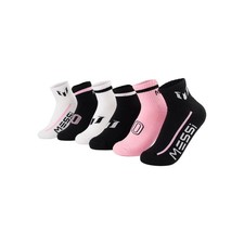 Messi Boys' Lifestyle Ankle Socks, 6-Pack, Soft Stretchy, Medium, Pink