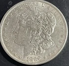 1886 $1 Morgan Silver Dollar. 90% Silver.  #1863